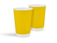 Paper white cup double-layer Soft touch "Yellow" 340 ml Paper white cup double-layer Soft touch "Yellow" 340 ml
